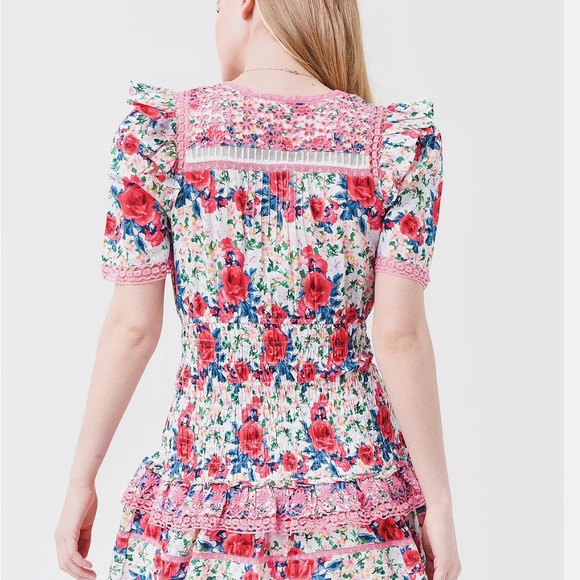 LoveShackFancy Rena Mini Dress in Rush of Red, size small - Picture 5 of 13